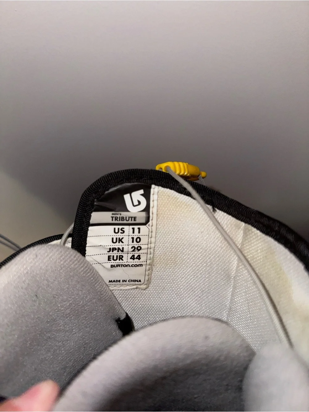 Burton Black Snowboard Boots with Yellow Pull Loops